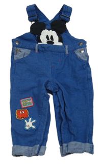 Modré teplákové na traké nohavice s Mickeym a nášivkami Disney