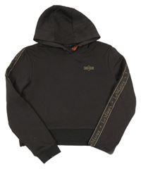 Antracitová crop mikina s kapucňou Lemieux