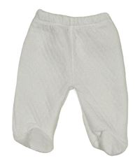 Bílé vzorované teplákové polodupky