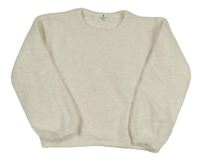 Smotanový chlpatý sveter H&M