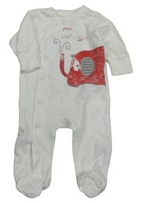 Biely overal so slonom Next