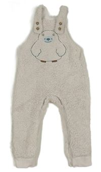 Světlebéžové huňaté laclové tepláky se zvířetem F&F