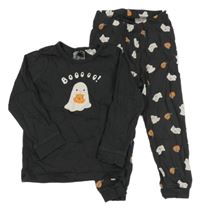 Antracitové pyžamo s duchy a dýněmi H&M