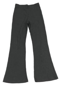 Tmavosivé rebrované flare legíny George