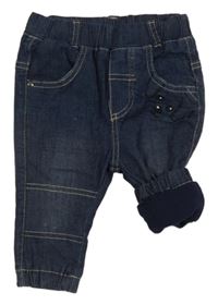 Tmavomodré podšité rifle so psem