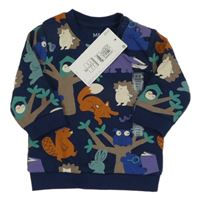 Nové - Tmavomodrá mikina se zvířaty M&S