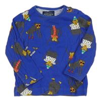 Safírové triko s opicemi Joules