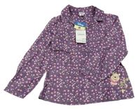 Nové - Fialová květovaná polo halenka s Púem C&A