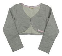 Sivé trblietavé pruhované teplákové bolerko Kids