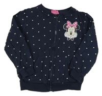 Tmavomodrá bodkovaná á prepínaci mikina s Minnie Disney