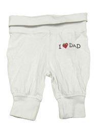 Bílé lehké tepláky s nápisem se srdcem BPC