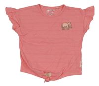 Ružové pruhované tričko so slonom Staccato