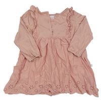 Ružové šaty s volániky s madeirou Liegelind