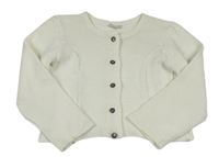 Biely pletený prepínaci crop sveter