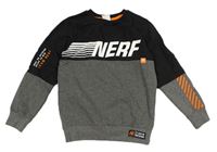 Sivo-čierna mikina s nápisem - Nerf Matalan