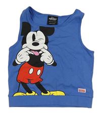 Modrý crop top s Mickeym Disney
