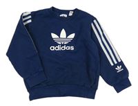 Tmavomodrá mikina s pruhy a logem Adidas