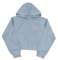 Svetlomodrá crop mikina s kapucňou Primark