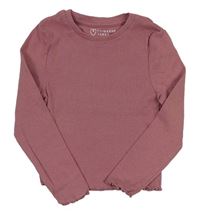 Starorůžové žebrované triko PRIMARK