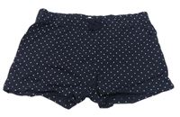 Tmavomodré bodkovaná é kraťasy H&M