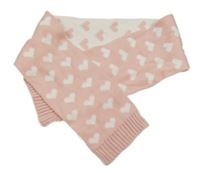 Světlerůžová pletená šála se srdíčky Primark