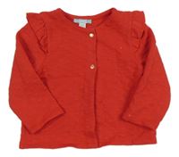 Červená prepínaci ľahká mikina s volánikmi