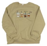 Béžová mikina s drinky shein