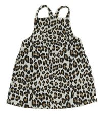 Bielo-čierno-hnedé leopardí teplákové na traké šaty Primark