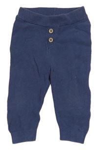 Tmavomodré pletené tepláky Lupilu