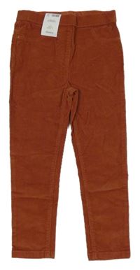 Nové - hnědé elastické manšestráky George