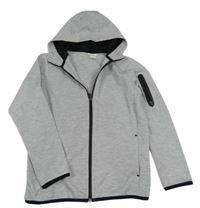 Sivá melírovaná prepínaci mikina s kapucňou H&M