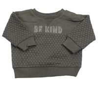 Tmavosivá vzorovaná mikina s nápisom Primark