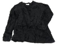 Černý chlupatý svetrový cardigan H&M