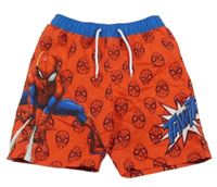 Červeno-modré plážové kraťasy se Spidermanem Marvel