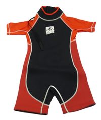 Černo-červený neopren s nápisem 