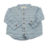 Svetlomodrá pruhovaná ľanová košeľa Lupilu