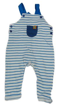 Bílo-modré pruhované laclové tepláky St. Bernard