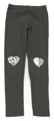 Tmavošedé legíny se srdíčky H&M