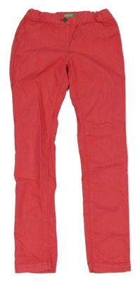 Malinové plátenné skinny nohavice Benetton