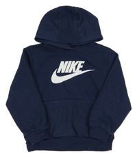 Tmavomodrá mikina s logem a kapucí Nike