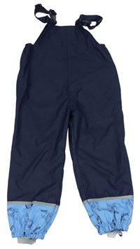 Tmavomodro-modré nepromokavé na traké podšité nohavice s bagrami X-Mail