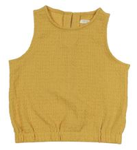 Horčicový rebrovaný crop top Next