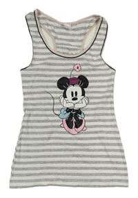 Sivo-biely pruhovaný top s Minnie Disney