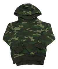 Khaki army mikina s kapucňou Little kids