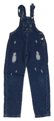 Tmavomodré laclové rifle s prošoupáním 