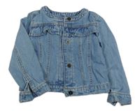 Svetlomodrá rifľová bunda s volánikom M&S