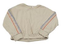 Béžovo-farebná crop mikina s pruhmi M&S