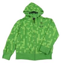 Zelená vzorovaná propínací mikina s kapucí - Minecraft 