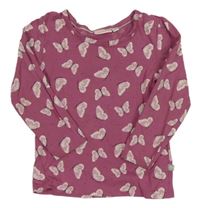 Růžové triko s motýlky Liegelind