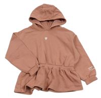 Staroružová mikina so srdcem a kapucňou George